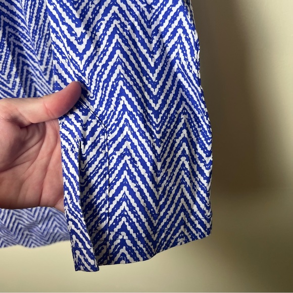 Athleta NWT Blue Beaded Herringbone Kimssa Tunic Tie Cover Up Dress XXS Beach - Picture 3 of 8